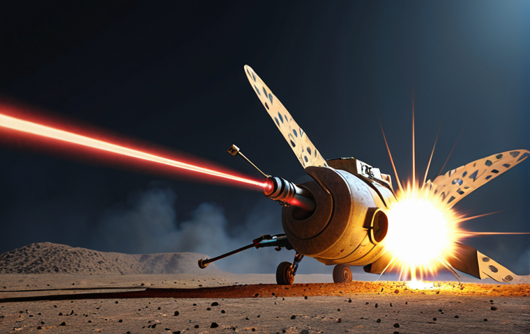 A laser-guided bomb precisely hitting a target, like a butterfly following a beam of light. High accuracy.