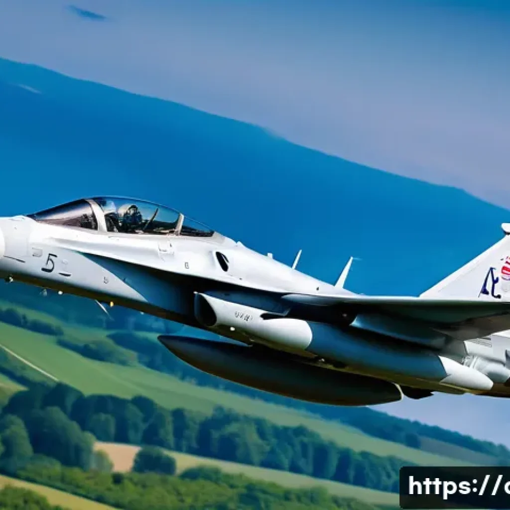 공군의 비행 기록 분석 - A KAI FA-50 light combat aircraft, sleek and modern, soaring gracefully through a bright, clear blue...